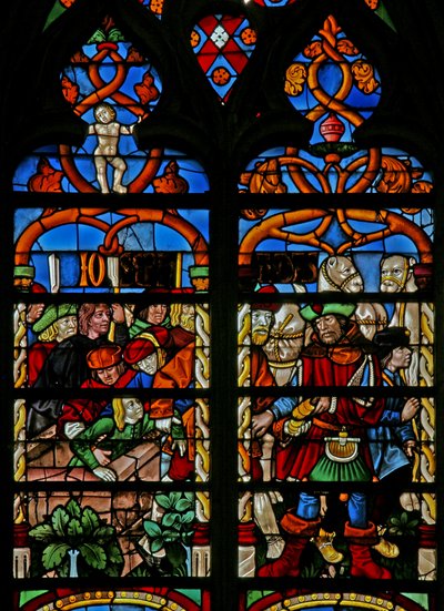 Fenster w234 zeigt Josef wird aus der Grube geholt von French School
