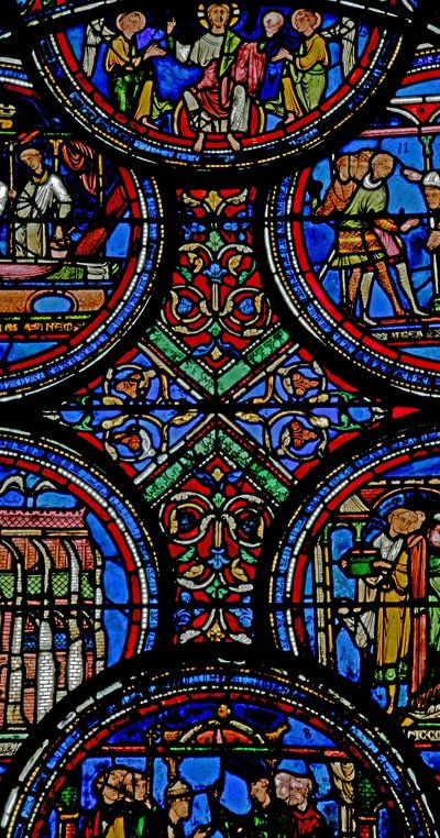 Fenster w23, Darstellung von Hintergrunddetails von French School