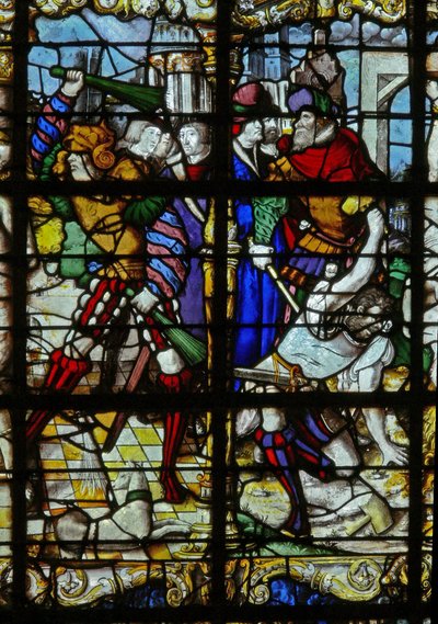 Fenster w37 mit Szenen aus dem Leben der St. Barbara von French School