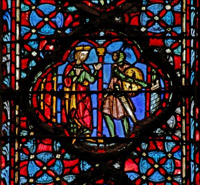 Josua trifft die Gibeoniter. Josua IX 6-8 von French School