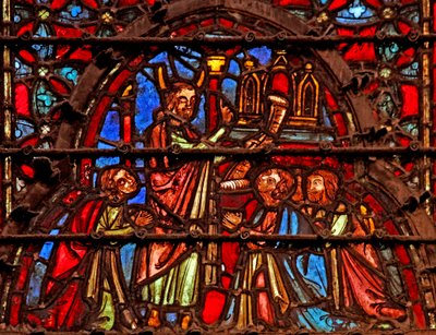 Moses legt das Gesetzbuch bei der Bundeslade nieder. Deut XXXI 26 von French School