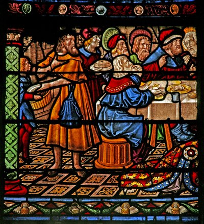Fenster w6, Darstellung des Mahls im Haus von Simon von French School