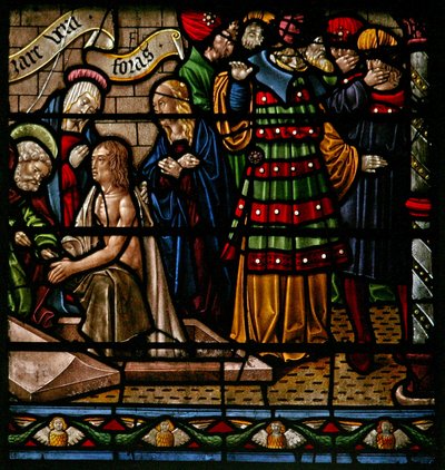 Fenster w6, Darstellung der Auferweckung des Lazarus von French School