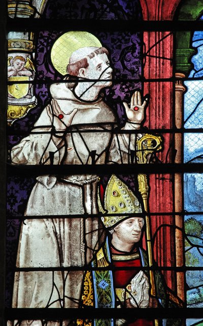 Fenster w9 mit dem heiligen Franziskus und einem Stifter von French School