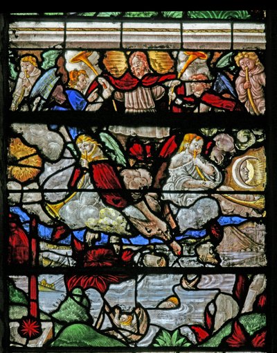 Fenster w9 mit einer Szene aus dem Buch der Offenbarung des Johannes von French School