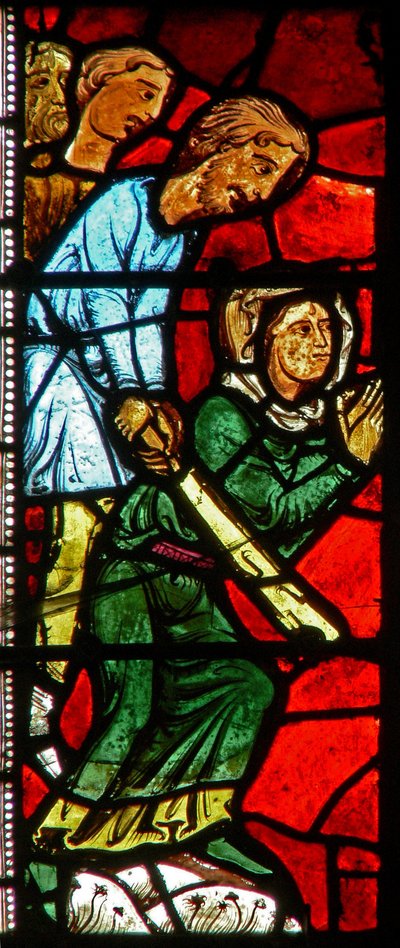 Fenster wXX mit St. Valery, der verfolgt wird, weil er keine Götzen anbetet von French School