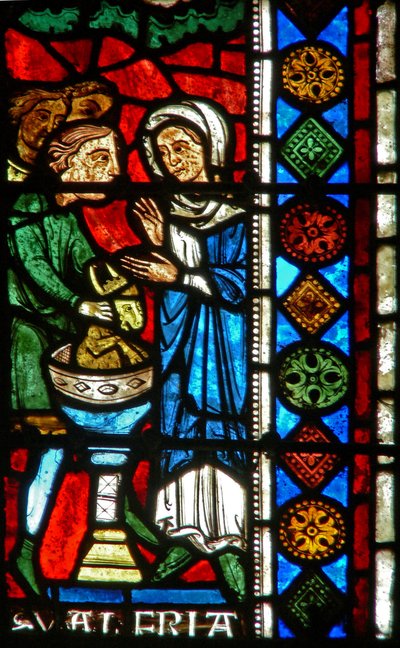 Fenster wXX mit St. Valery, der sich weigert, Götzen anzubeten von French School