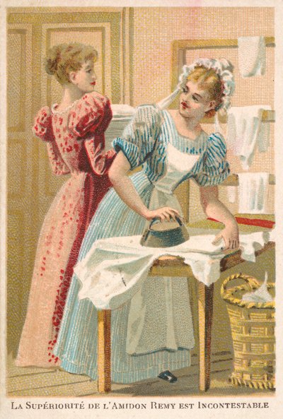 Frauen beim Bügeln von French School