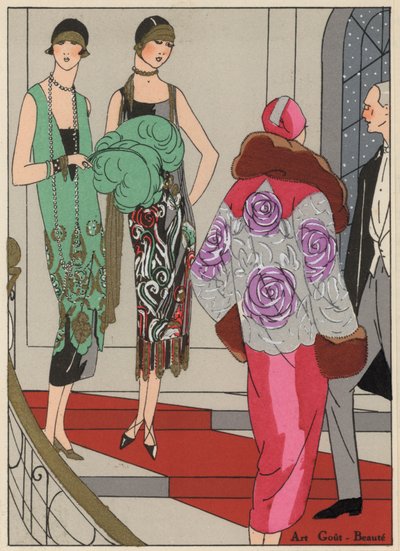 Abendmode der 1920er Jahre von Designern Edward Molyneux und Martial und Amand von French School