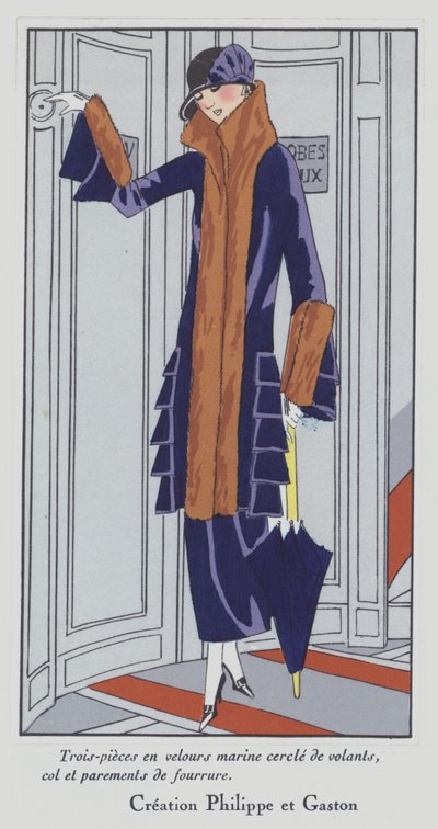 Damenmode der 1920er Jahre von Designer Philippe und Gaston von French School