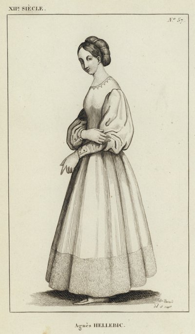 XII. Jahrhundert, Agnes Hellebic (Gravur) von French School