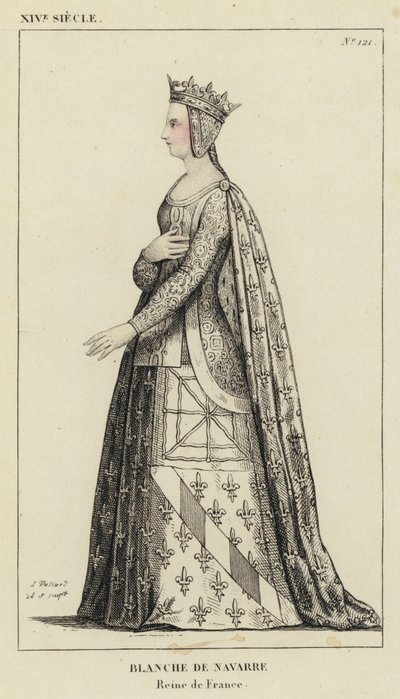 XIV Jahrhundert, Blanche de Navarre, Königin von Frankreich von French School