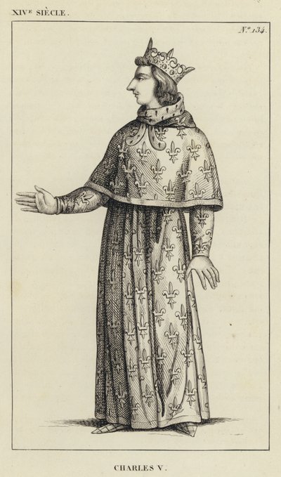 14. Jahrhundert, Karl V. (Gravur) von French School
