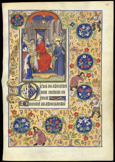 f.135r Miniatur von Pilatus, der sich die Hände wäscht, aus dem 