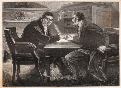 Monarchie des Juli - Ministerium der drei Tage - Interview zwischen André Dupin (1783-1865) und Jean-Charles Persil (1785-1870) - 1834 - Gravur. von French School