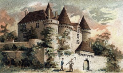 Ansicht des Schlosses von Fenelon in der Dordogne von French School