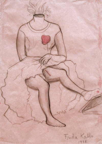 Selbstbildnis die Narbe zeigend von Frida Kahlo
