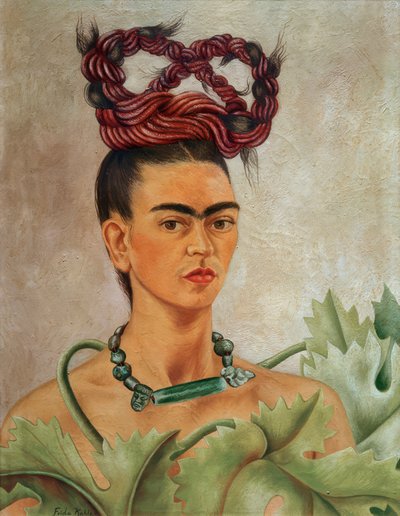 Selbstporträt mit Platte von Frida Kahlo
