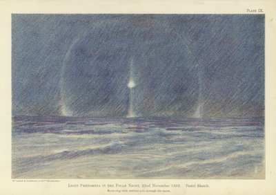 Lichtphänomene in der Polarnacht, 22. November 1893 (Pastellskizze) von Fridtjof Nansen