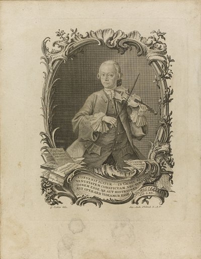 Leopold Mozart. Frontispiz des Versuch einer gründlichen Violinschule, 1756 von Friedrich