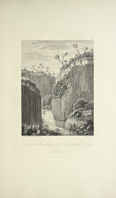 Basaltfelsen und der Wasserfall von Regla, Illustration aus 