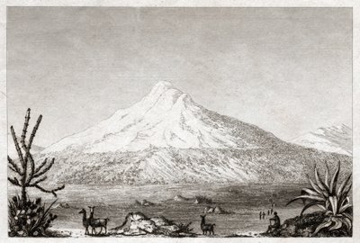 Chimborazo Vulkan (Gravur, ca. 1840) von Friedrich Alexander Baron von (after) Humboldt