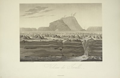 Vulkan von Jorullo, gezeichnet von Gmelin, Illustration aus 