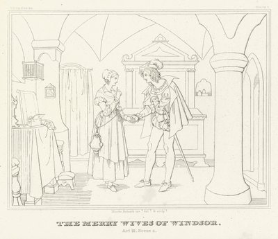 Die lustigen Weiber von Windsor, Akt III, Szene 4 von Friedrich August Moritz Retzsch