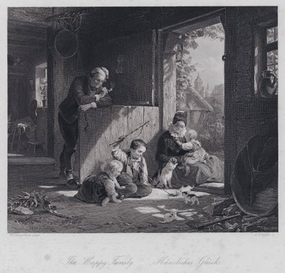 Die glückliche Familie (Gravur) von Friedrich Edouard Meyerheim