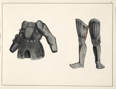 Rüstung, Platte aus Eine Geschichte der Entwicklung und Bräuche der Ritterlichkeit, von Dr. Franz Kottenkamp, veröffentlicht von Carl Hoffmann, 1842 von Friedrich Martin von Reibisch