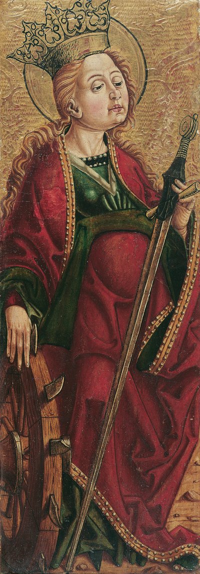 Hl. Katherina (Innenseite) und Hl. Stephanus? (Außenseite) von Friedrich Pacher (Umkreis)