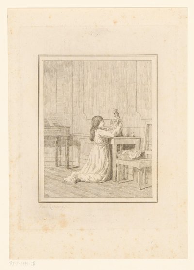 Mädchen mit Puppe von Friedrich Rehberg