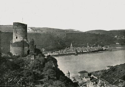 Die Katz mit Blick auf den Rhein, St Goarshausen, Deutschland von Frith and Co