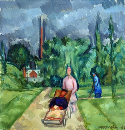 In den Gärten des Militärkrankenhauses III, 1915 von Fritz Friedrichs