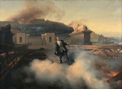 Oberst Alnock auf der Budapester Kettenbrücke von Fritz L