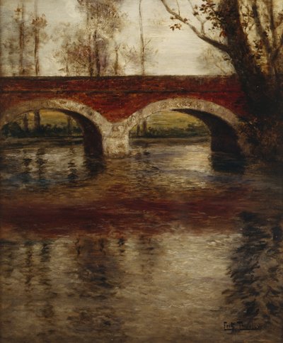 Flusslandschaft mit Brücke von Fritz Thaulow