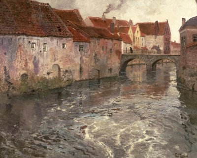 Die Brücke in Antwerpen (oder Oudenard), 1902 von Frits Thaulow