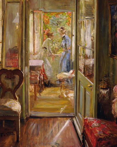 Die Töchter des Künstlers in der Veranda von Fritz von Uhde