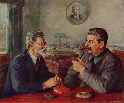 Joseph Stalin (1879-1953) & Mikhail Iwanowitsch Kalinin (1875-1946) von Fyodor Alexandrovich Modorov