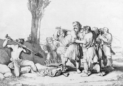 Der Tod von Großfürst Oleg, vor 1839 von Fyodor Antonovich Bruni