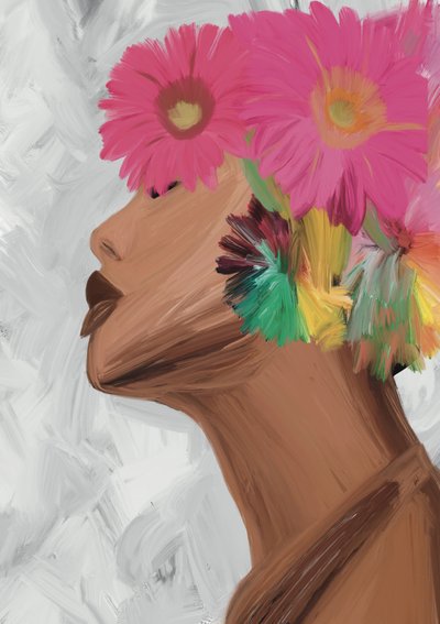 Frau mit Lebendigen Blumen von GIovanna Gil Alves