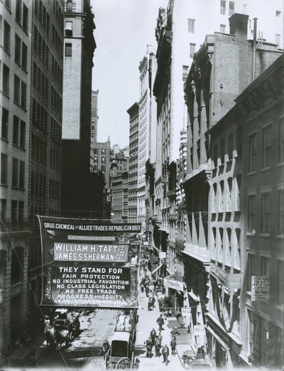 Taft und Sherman Banner auf der Maiden Lane, New York City, 1908 von G.P. Hall und Sohn