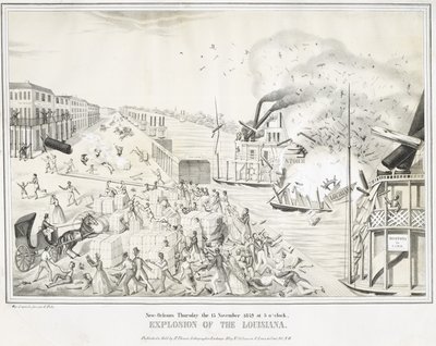 New Orleans Donnerstag, der 15. November 1849 um 5 Uhr, Explosion der Louisiana, um 1849 von G. (after) Tolti