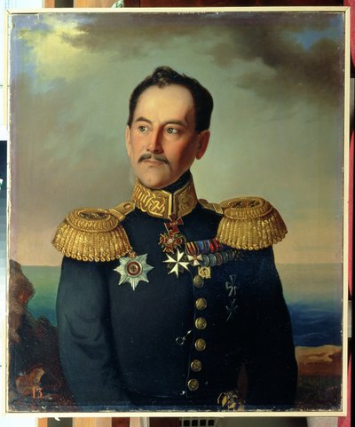 Porträt von Vizeadmiral Nikolai Rimsky-Korsakov (1793-1848) von G. Botmann