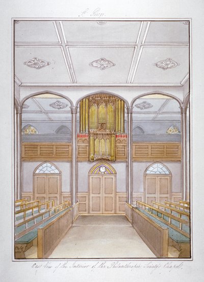 Die Kapelle in der Philanthropic Society Institution an der London Road, Southwark, London, 1825 von G Yates