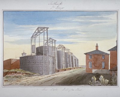 Ansicht der Gaswerke in der Pocock Street, Southwark, London, 1826 von G Yates