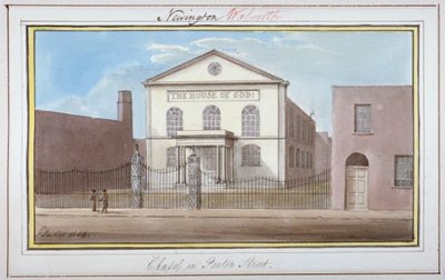 Ansicht der Kapelle in der Penton Street, Southwark, London, 1825 von G Yates