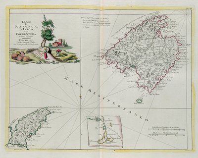 Die Inseln Mallorca, Ivica und Formentera, Stich von G. Zuliani aus Band I des "Neuesten Atlas" veröffentlicht in Venedig 1778 von Antonio Zatta, Privatsammlung von G. Zuliani
