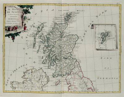 Das Königreich Schottland, Stich von G. Zuliani aus Band I des Neuesten Atlas, veröffentlicht in Venedig 1776 von Antonio Zatta, Privatsammlung von G. Zuliani