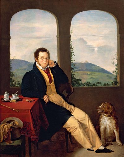 Porträt von Franz Schubert 1797-1828, 1827 von Gabor Melegh